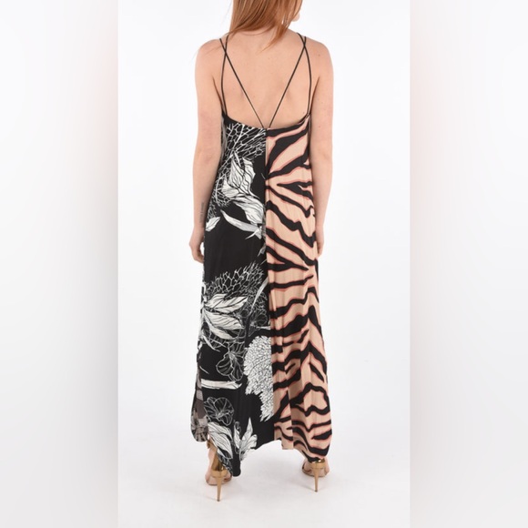 Just Cavalli Double Patterned Maxi Dress With Crisscross Straps Size 38 NWT - Picture 4 of 13
